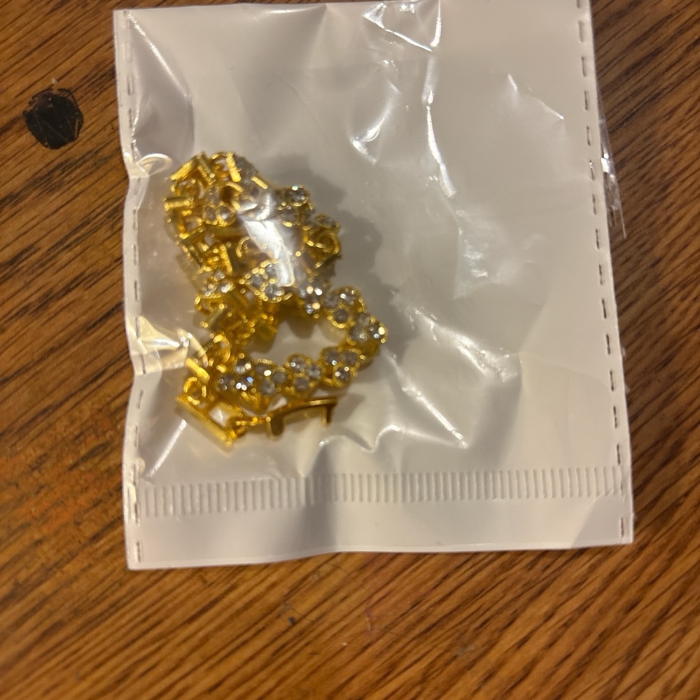 Gold and Silver Rhinestone Brooch